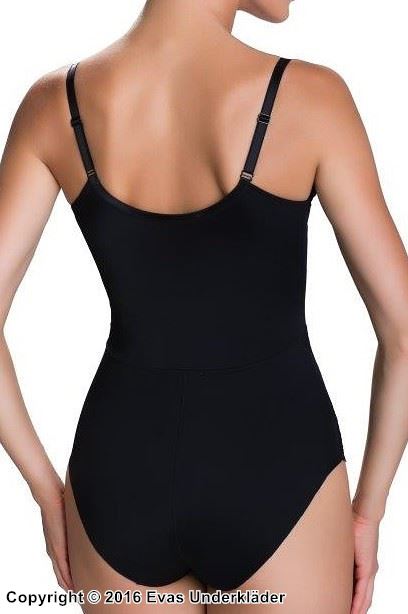 Shapewear body, Blumenspitze, ohne Körbchen, Korrektur von Bauch und Po